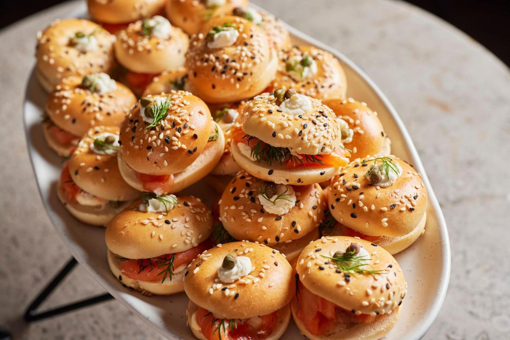 Melbourne Marriott Hotel Docklands Buitenkant foto A platter of mini bagels